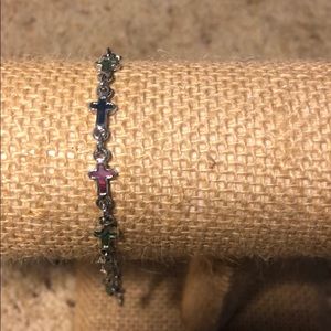 Silver cross bracelet